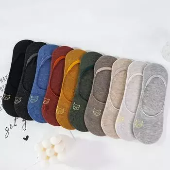 Женские носки-невидимки, нескользящие носки с невидимой подкладкой до щиколотки one size