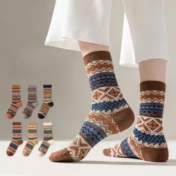 Женские носки Осенние и зимние вязаные мягкие носки для женщин 1 pair чёрный