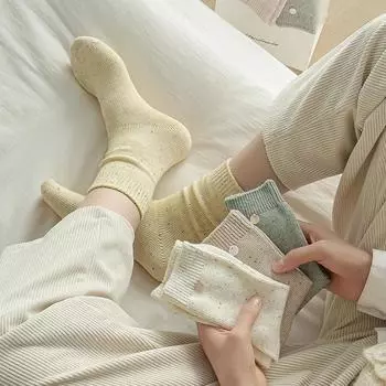 Женские носки повседневные однотонные хлопковые длинные носки женские модные уличные носки Harajuku Shell декоративные носки средней длины