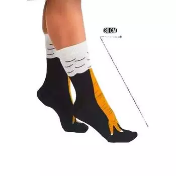 Женские носки с куриными лапками длиной до колена, забавные персонализированные реалистичные куриные лапки, подарки на день рождения, модные спортивные носки One Size