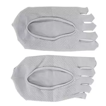 Женские носки с пальцами, не показывающиеся, низкие, тонкие, нескользящие, невидимые, дышащие, с гелевой вставкой, серые серый