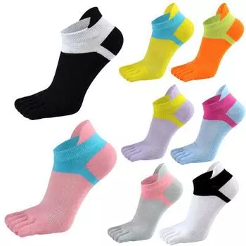 Женские носки с разрезом, низкие носки до щиколотки, дышащие носки из смеси хлопка с пятью пальцами One Size фиолетовый