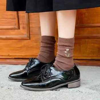 Женские носки с вышивкой и цветком, японские модные хлопковые длинные носки для женщин, винтажные уличные носки в стиле Харадзюку для девочек, каваи, носки для экипажа