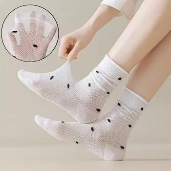 Женские носки средней длины, мягкие и легкие дышащие носки, женские чулки, летние сетчатые тонкие длинные носки One size белый