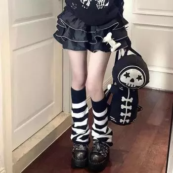 Женские носки средней длины, шерстяные вязаные носки для ног, утеплители для рук, Y2K, осень-зима, вязаные крючком, носки, манжеты для сапог, чулки, гетры