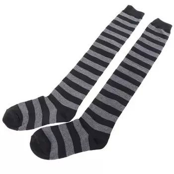 Женские Носки Выше Колена для Девочек, Высокие до Бедра, Длинные Полосатые Чулки, 11 Цветов