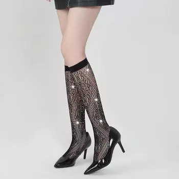 Женские носки White Diamond Hot Short - европейский и американский стиль, однотонные, модель TZ5013 One size, simple package чёрный