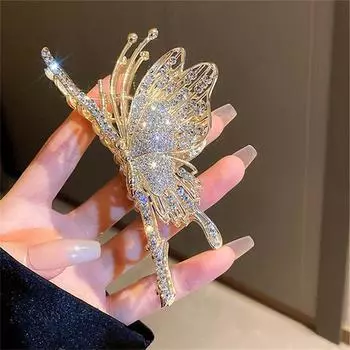 Женские новейшие аксессуары для волос, заколка в виде акулы, заколка для волос в форме бабочки, ниша, дизайн 11x6.5cm чёрный