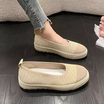 Женские новые летние парусиновые туфли с сетчатой дышащей подошвой Lazy One Pedal Single Shoes 35 хаки