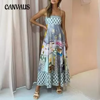 Женские новые летние сексуальные платья-халат из хлопка и льна с принтом S серый