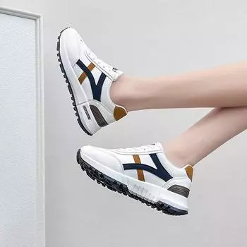 Женские новые маленькие белые туфли, спортивная обувь для бега, обувь для туризма и отдыха на толстой подошве, модные трендовые туфли для сноуборда, женская обувь 39