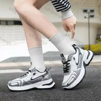 Женские новые модные повседневные кроссовки на платформе, женские 2025 весна-осень, новые дизайнерские спортивные туфли, женские дышащие кроссовки на платформе 36 чёрный