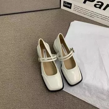 Женские новые модные сандалии с квадратным носком для женщин, летние простые однотонные туфли для банкета на открытом воздухе, вечеринки, на высоком каблуке 35