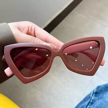 Женские новые модные солнцезащитные очки в негабаритной оправе унисекс, солнцезащитные очки с УФ-защитой глаз, мужские очки в стиле хип-хоп «кошачий глаз» as picture