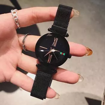 Женские новые модные водонепроницаемые атмосферные простые женские часы Starry Sky Magnet для женщин