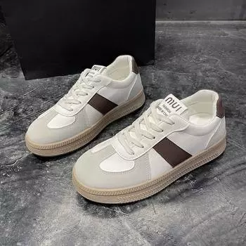 Женские новые осенние туфли на плоской подошве белого цвета, универсальные повседневные спортивные туфли Forrest Gump Board 35 чёрный