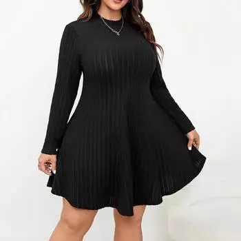 Женские новые платья с принтом в полоску и пуговицами, модные однотонные платья большого размера на осень и лето XL серый