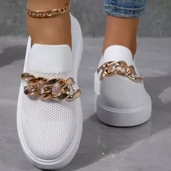 Женские новые роскошные дизайнерские кроссовки с металлической молнией для женщин, весенние элегантные вулканизированные туфли с неглубоким носком для походов на открытом воздухе 36