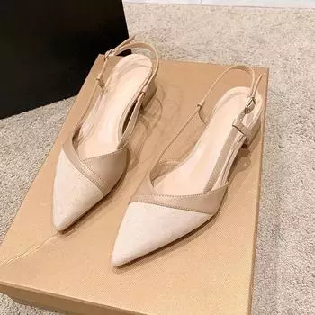 Женские новые сандалии Baotou Повседневные сандалии с острыми каблуками на открытом воздухе Модные сандалии с пряжкой Грубые удобные одинарные туфли Zapatos 40