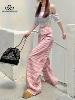Женские новые свободные летние широкие брюки с высокой талией, Лидер продаж, повседневные модные укороченные брюки, женская модная одежда S