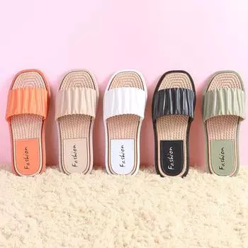 Женские новые тапочки, летние модные повседневные шлепанцы, студенческие общежития, домашняя и уличная одежда, сандалии, домашние тапочки 36-37 чёрный