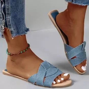 Женские новые тапочки на плоской подошве, тканые, удобная женская обувь, повседневные тапочки на нижней части, женская обувь, летняя 35 бежевый