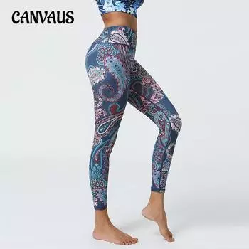 Женские новые тонкие спортивные штаны для фитнеса и йоги с принтом снизу S