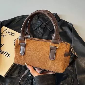 Женские новые замшевые сумки модная нишевая сумка через плечо Boston женская