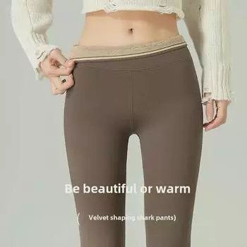 Женские облегающие бархатные колготки с высокой талией, теплые леггинсы для осени и зимы, одежда для йоги и активного отдыха с бесшовным дизайном. L