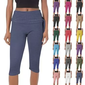 Женские облегающие брюки с низкой посадкой, эластичным поясом и двумя укороченными леггинсами, повседневные штаны для йоги с подъемом бедер XL чёрный