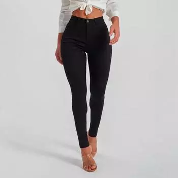 Женские облегающие джинсы средней посадки Slim Stretch черного цвета Skinny Skinny 30 чёрный