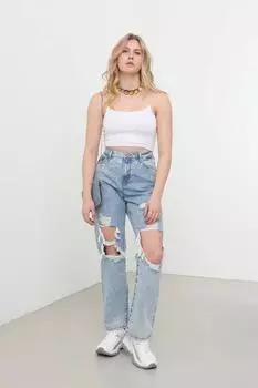 Женские облегающие леггинсы из лайкры, джинсовые брюки, синие