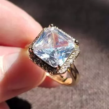 Женские обручальные кольца с квадратным цирконием, модные обручальные кольца с кубическим цирконием, изысканные ювелирные аксессуары для вечеринок