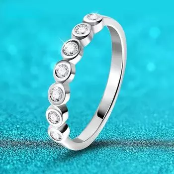 Женские обручальные кольца с муассанитом 1,8/3 мм, 5/7 камней, пузырей, классические ювелирные изделия, стерлинговое серебро S925, 18-каратное золото 5.5&us size