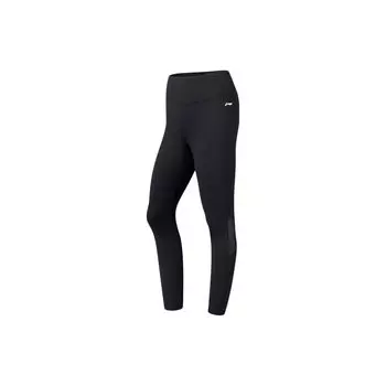 Женские обтягивающие брюки Li Ning Training Series, однотонные, прямые, черные, AULSB24-1 L
