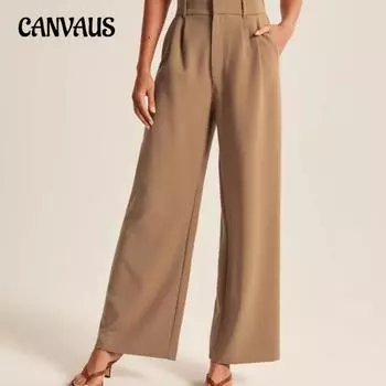 Женские обтягивающие брюки с драпировкой, однотонные, с высокой талией, широкие брюки, повседневные брюки XS хаки