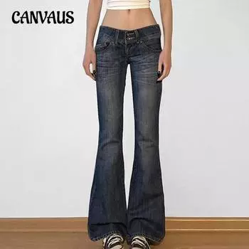 Женские обтягивающие джинсы с низкой талией, стираные, Hundred Slim Flared, осень и зима, новые модные повседневные брюки Spice Girls S синий