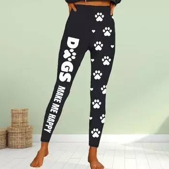 Женские очаровательные принты роз Эластичные леггинсы для йоги Фитнес Бег Спортивные штаны для активного отдыха XS чёрный