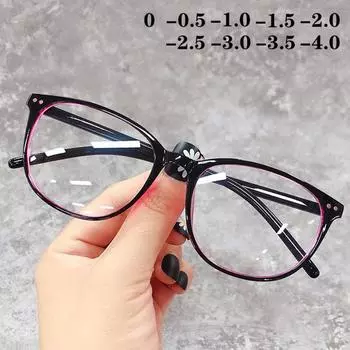 Женские очки для близорукости с защитой от синего света, модные мужские очки, оптические очки для близорукости, компьютерные очки по рецепту 0 чёрный