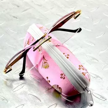 Женские очки для чтения без оправы из титанового сплава с алмазной огранкой + 0,75 + 1 + 1,25 + 1,5 .до +4 очки +0.75 золотой