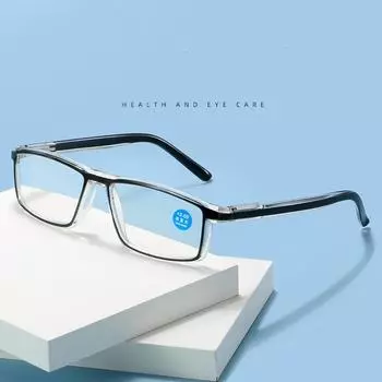 Женские очки для чтения, квадратные, ультралегкие, с защитой от синего света, для чтения, для мужчин, винтажные компьютерные очки+1,5 +2,0 +2,5 +3,0 +1.0 чёрный