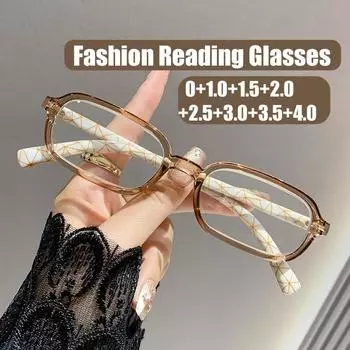 Женские очки для чтения в квадратной оправе, мужские, сверхлегкие, модные, пресбиопические очки, унисекс, блокирующие синий свет, дальнозоркость 0+4,0 0 леопардовый