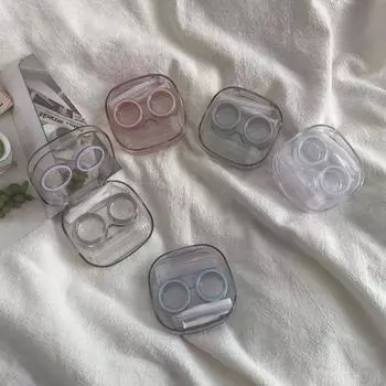 Женские очки для девочек, косметические контактные линзы, футляр для контактных линз, дорожный держатель, контейнер, дорожные аксессуары