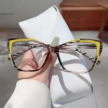 Женские очки «кошачий глаз» Модные женские очки против синего света Модные оправы «кошачий глаз» Плоские линзы