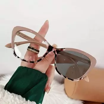 Женские очки «кошачий глаз» с защитой от синего света, новые модные очки унисекс, ретро, мужские, меняющие цвет компьютерные винтажные очки color-changing film