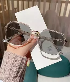 Женские очки, меняющие цвет, ярко-розовые, с большой оправой, ультралегкие, с защитой от синего света