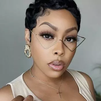 Женские очки, модные персонализированные очки в стиле хип-хоп, технологии будущего, металлические очки со вставками из ромба, оправа для очков Street Shot, вогнутая форма, очки для подиума