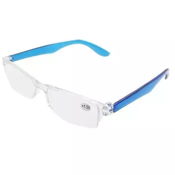 Женские очки Мужские очки для чтения Пресбиопические линзы Кристалл Ультралегкие Ручная работа +1.5 синий