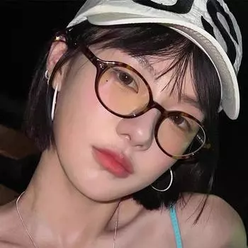 Женские очки новые двухцветные овальные мужские плоские очки