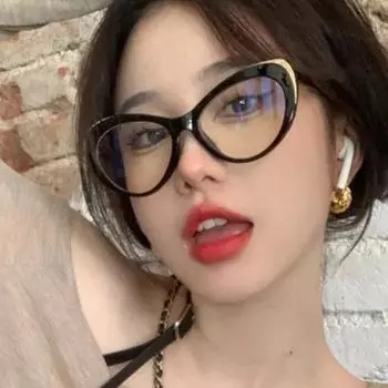 Женские очки, ретро-оправа для очков в стиле «кошачий глаз», модные персонализированные повседневные аксессуары, металлический шарнир